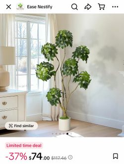 5FT Artificial Umbrella Tree with Planter