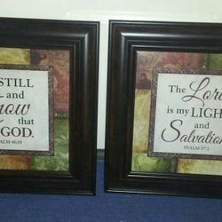 pair of Religious Framed Wall Pictures! Brand New! 