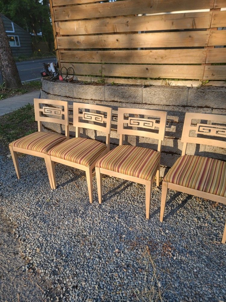 4 Vintage Drexel heritage? mid-century modern dining room chairs 60s mod Asian Chinese influence
These are great late mid-century chairs,