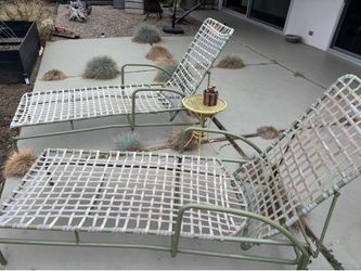 full set brown jordan vintage gray sage green table and chair set with matching lounge chairs