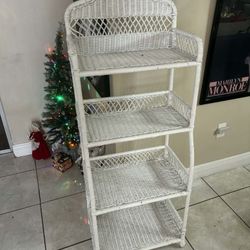Vintage Wicker Shelf 22”Lx13”Wx59”H