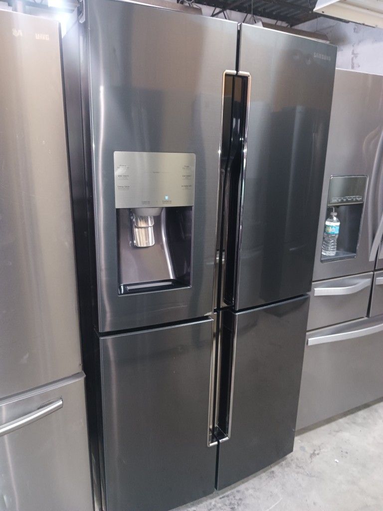 Samsung Counter Depth 🛑 Refrigerator Black Stainless Steel Everything Works Good 💯