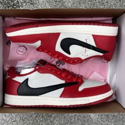 🔥 Travis Scott x Air Jordan 1 Low “White/Red”