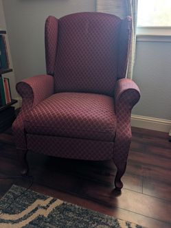 Burgundy Wingback Accent Chair