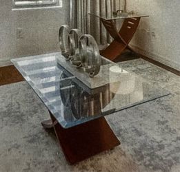 Glass top coffee table and 2 end tables
