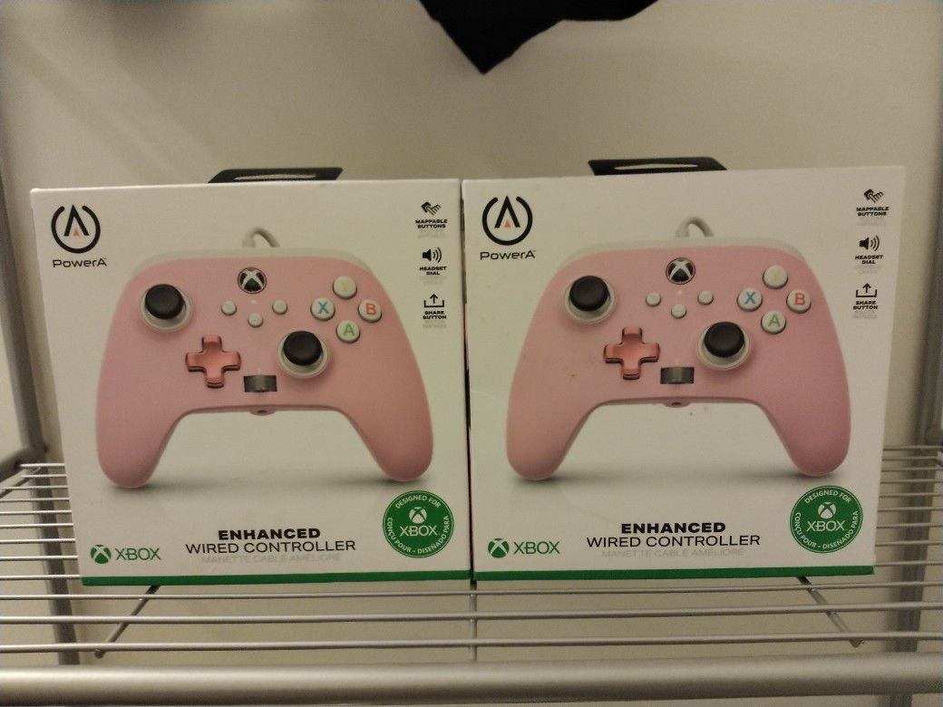 Pink Power A Enhanced Wired Xbox S/X Series Controllers