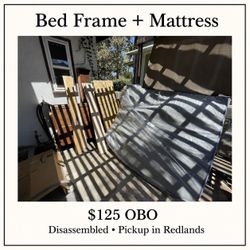 Wooden Bed Frame & Mattress Set - King Size