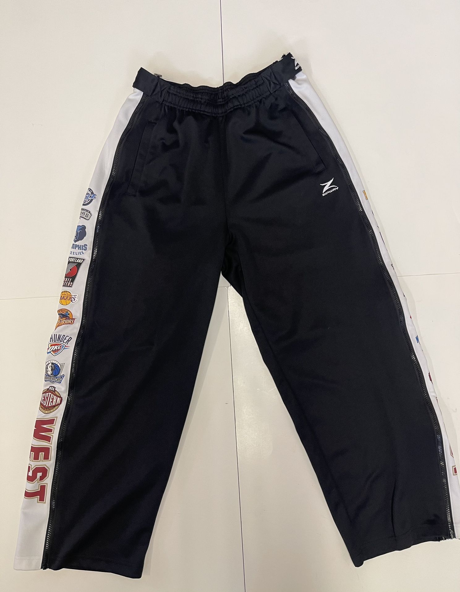 NBA West Conference Multi-Colored Panel Pants Black/White By Zipway Size Medium