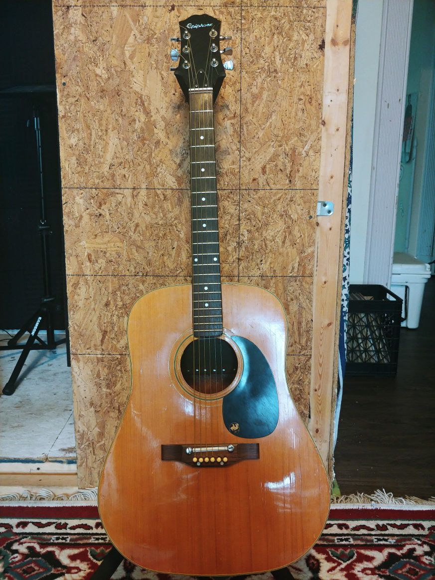 1970s Epiphone Acoustic Guitar with Case