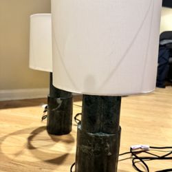 Cb2 Walden Green Marble Table Lamps Tall 
