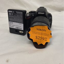 Nikon D5100 16.2MP Digital SLR Camera W/ 18-55MM Lens And Charger