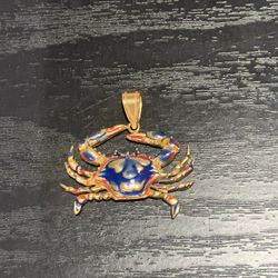 Gold Crab Pendant 