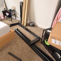 Queen bed frame black metal