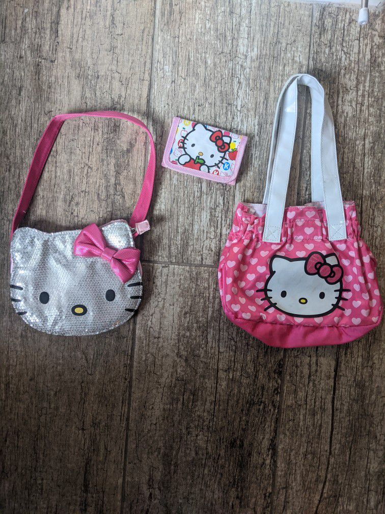 Two Hello Kitty Purses And A Wallet