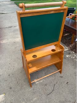 Wooden Base Chalkboard and White board Combo Play Station , 26w, 20 deep, 46 hi, $30