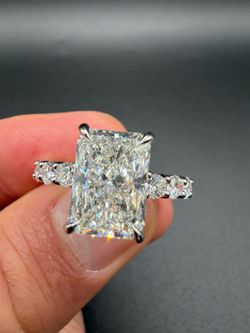 IGI Certified 8.5+ cttw Radiant Lab Diamond Ring | 14K White Gold • Retail $13,000 • Only $3,450