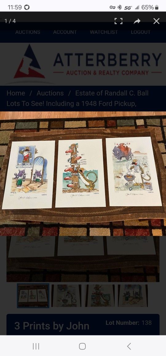 3 Signed John Darkow Prints Mizzou Tigers