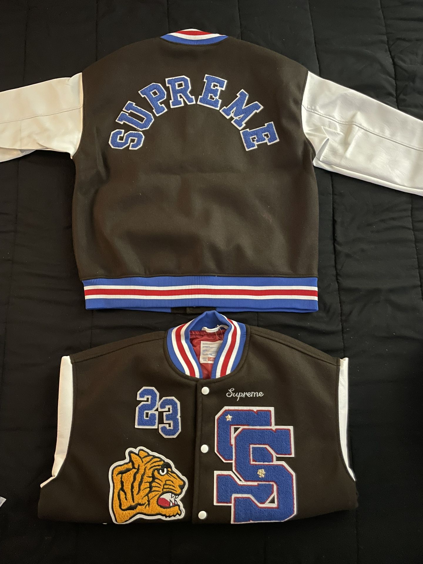 Supreme Tiger Varsity Jacket Brown NEW