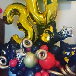 Ballon arrangement birthday bouquet