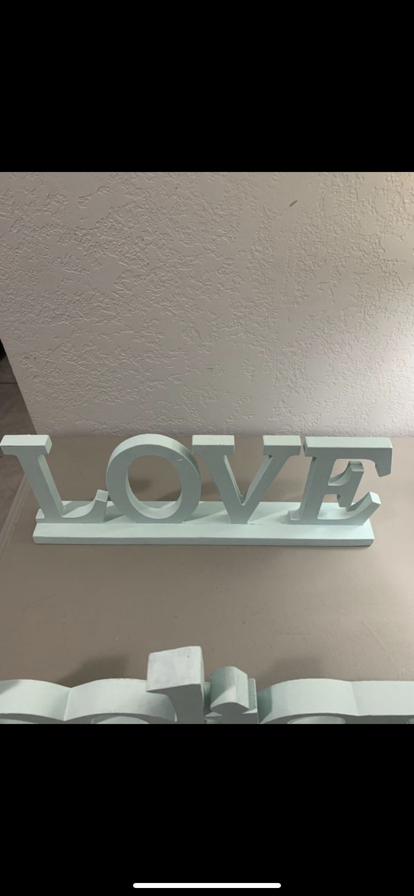 Teal “Family -Love- Believe” Home Decor Signs