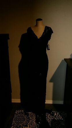 New Sz 2 Marina navy blue lace beaded full-length formal dress gown mother of the bride wedding nwt designer