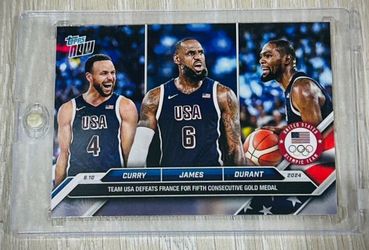 2024 Topps Now Curry James Durant #26 MINT Olympic Mens Basketball Gold Medal
