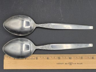 Set of 2 National Stainless Serving Spoons, 8"