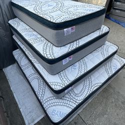 Queen Size Mattress Pillow Top 12” Thick. All Sizes Available. Same Day Delivery. Brand New Mattress