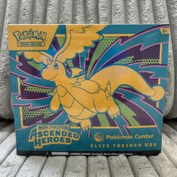 🚨🔥 POKÉMON CENTER MEGA EVOLUTION: ASCENDED HEROES ELITE TRAINER BOX – DRAGONITE – FACTORY SEALED! 🔥🚨