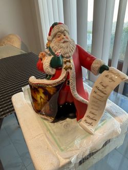 Norman Rockwell “Checking It Twice” Santa Figurine w/ Certificate – Bradford Editions