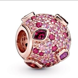 Pandora Rosegold Kiss Pave diamonds stone Charm bead for bracelet necklace
