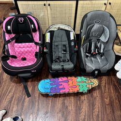 Car seats. Convertible Car seats. High chair. Walker. Stroller. 