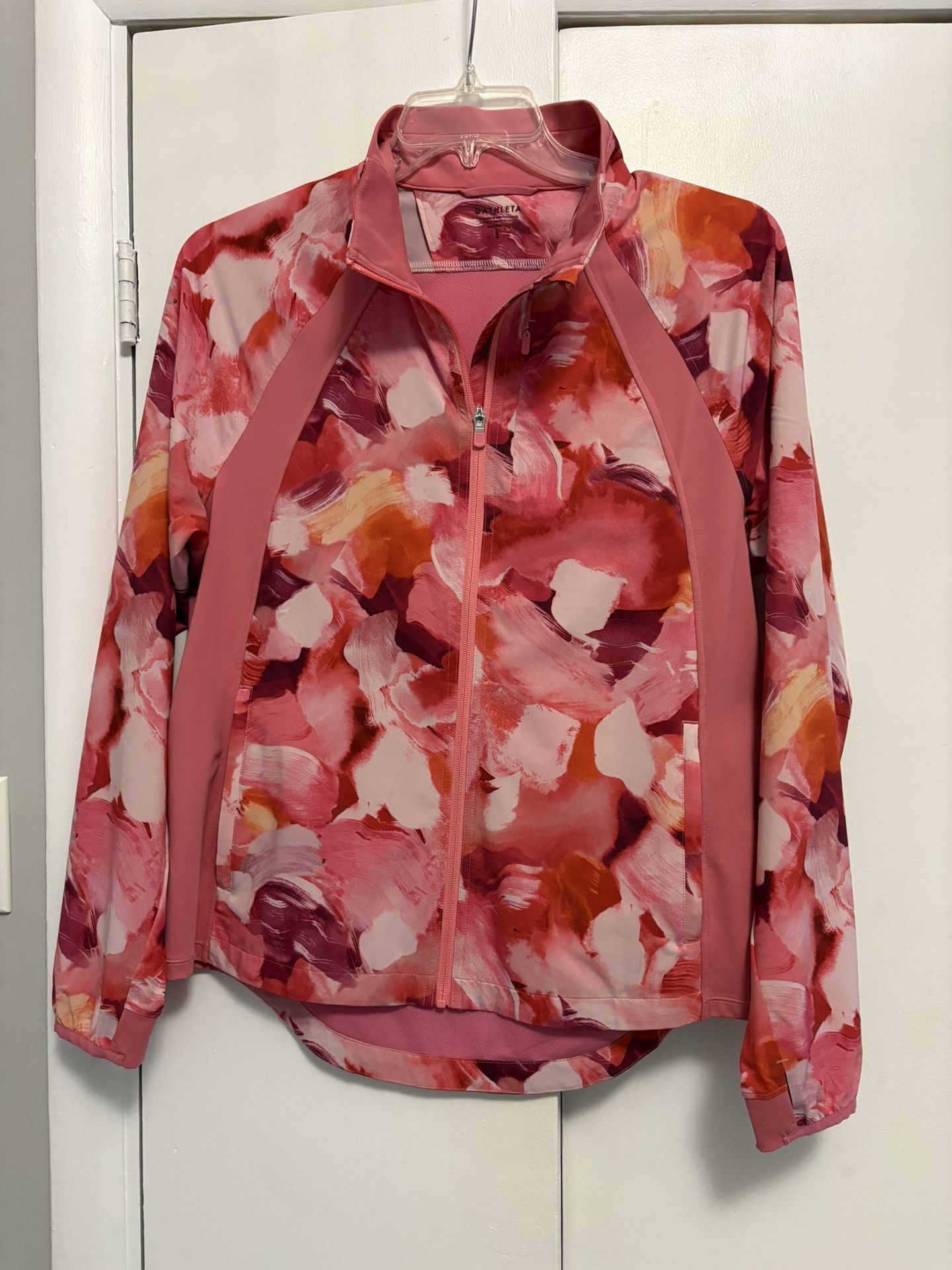 Athleta Run With It Floral Running Jacket SZ L