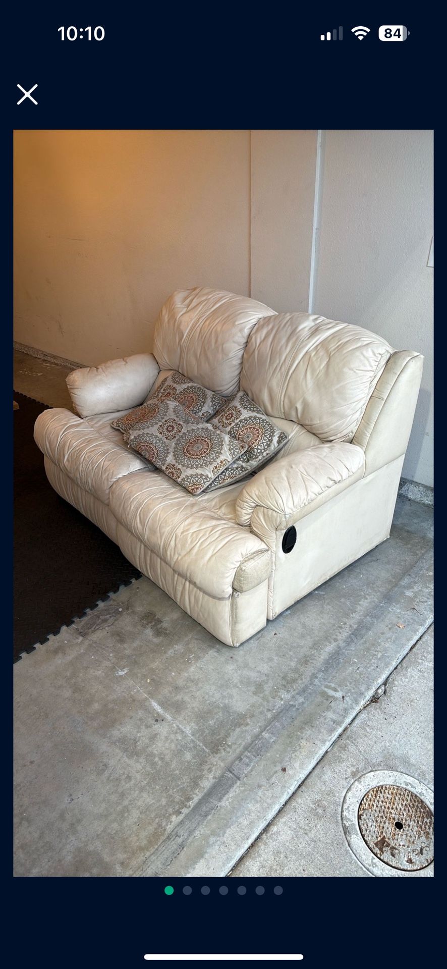 Leather Recyclining Loveseat