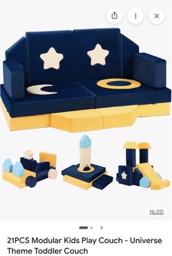 21-Piece Modular Kids Play Couch Universe Theme