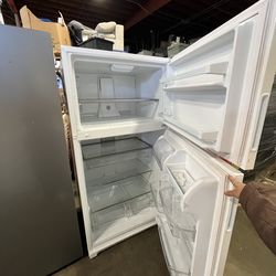 Maytag white refrigerator and freezer