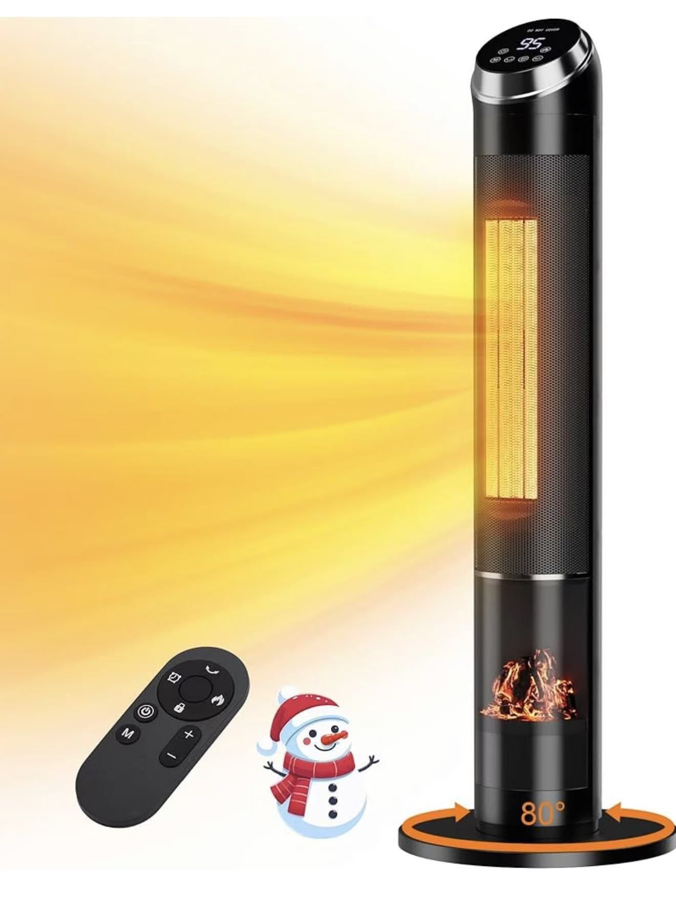 38in Large Floor Portable Electric Heaters For Indoor Use,1500w Tower Space Heater,70°Oscillating $80 Inches 