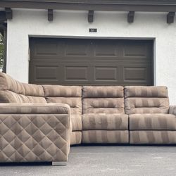 Sofa/Couch Sectional - Light Brown - Recliners - Microfiber - Delivery Available 🚛