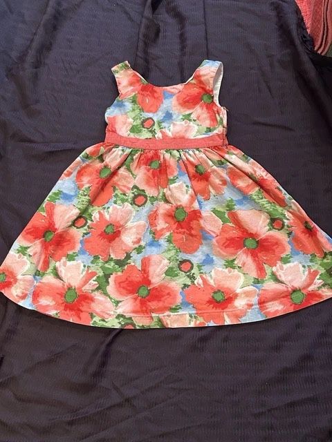 Gymboree Girls Size 7 Pink Floral Sundress Cut Out Back Side Zip Closure