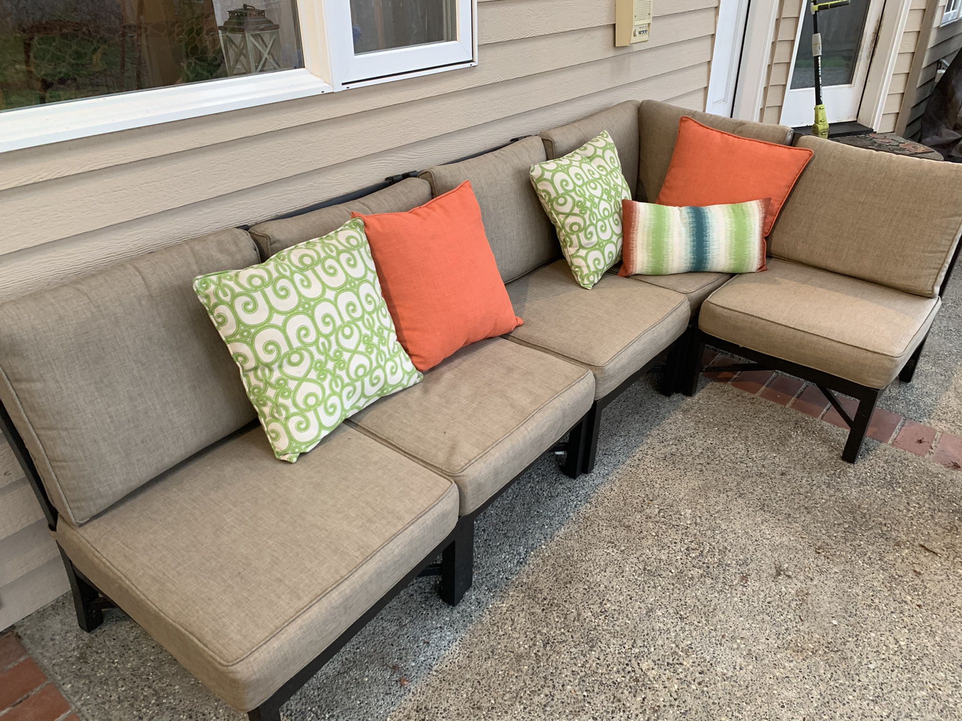Sectional Patio Furniture with Outdoor Pillows