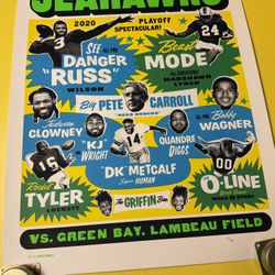 2019 Seahawks VS  Packers Playoff Poster, Ames Bros Litho numbered print