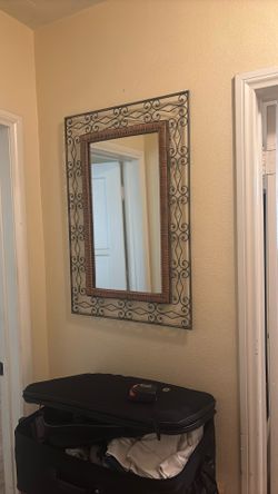 Vintage  Wrought Wall Mirror 24x 37 Vintage