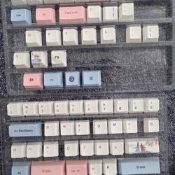 Pink And Blue Keycaps Set 60% Keyboard