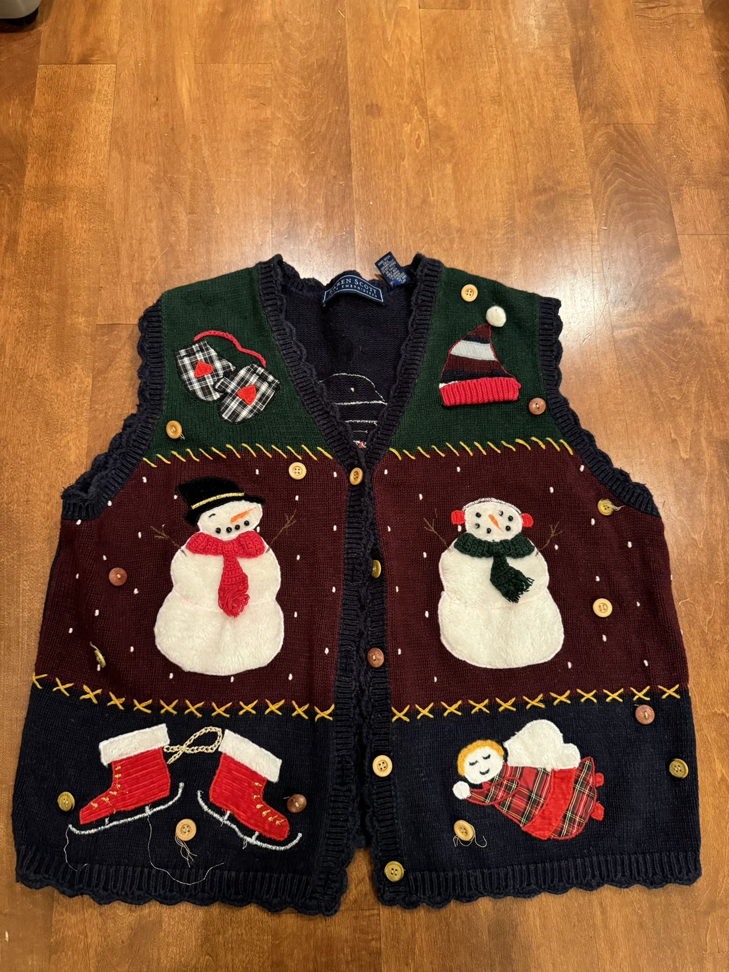 Woman’s Karen Scott Ugly Sweater Cardigan Shipping Available