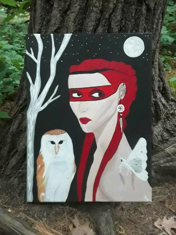 18x24 Acrylic Painting On Stretched Canvas Titled "Spirit Guides."