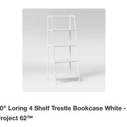 60" Loring 4 Shelf Trestle Bookcase White - Project 62TM