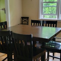 Dining/Kitchen Table Set with 6 Chairs