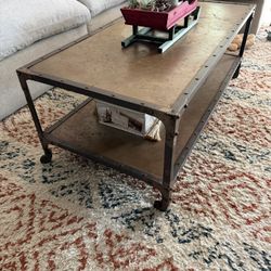 Rolling Metal Coffee Table