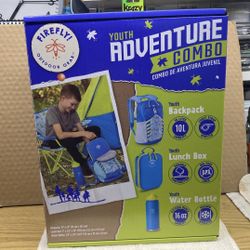 Firefly! Outdoor Gear Youth Adventure Combo - Blue (Includes Backpack, Lunch Box & 16 oz. Water Bottle)