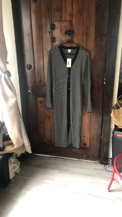 Striped Long Sleeve Button Up Dress 